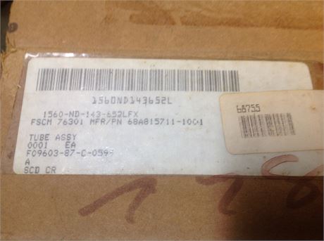 68A815711-1001 (PN) TUBE ASSEMBLY, FOR F-15 AIRCRAFT, NS/NOS, PACKED