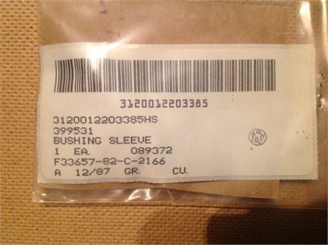 399531 (PN) BUSHING SLEEVE, T-38 / B-1B AIRCRAFT, NS/NOS, FACTORY PACKED