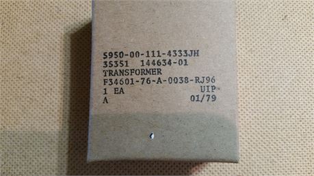 144634-01 (PN) TRANSFORMER, NOS, FACTORY PACKED